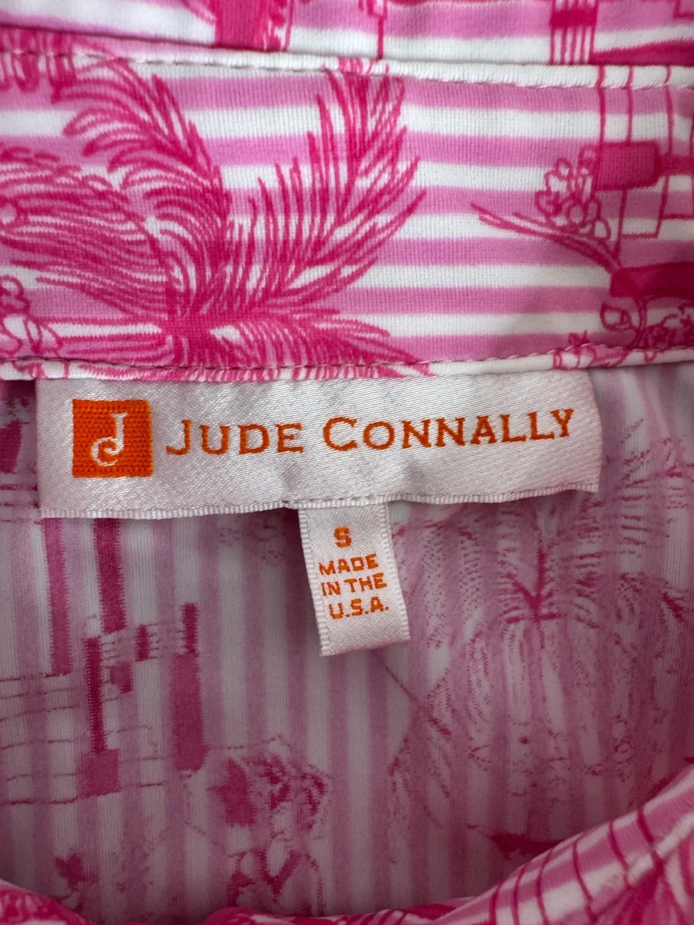 Jude Connally Pink Sleeveless Shift Dress Tropical Pagoda Print - Picture 4 of 9